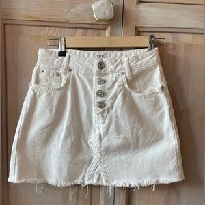 BDG White Denim Mini Skirt Size Small